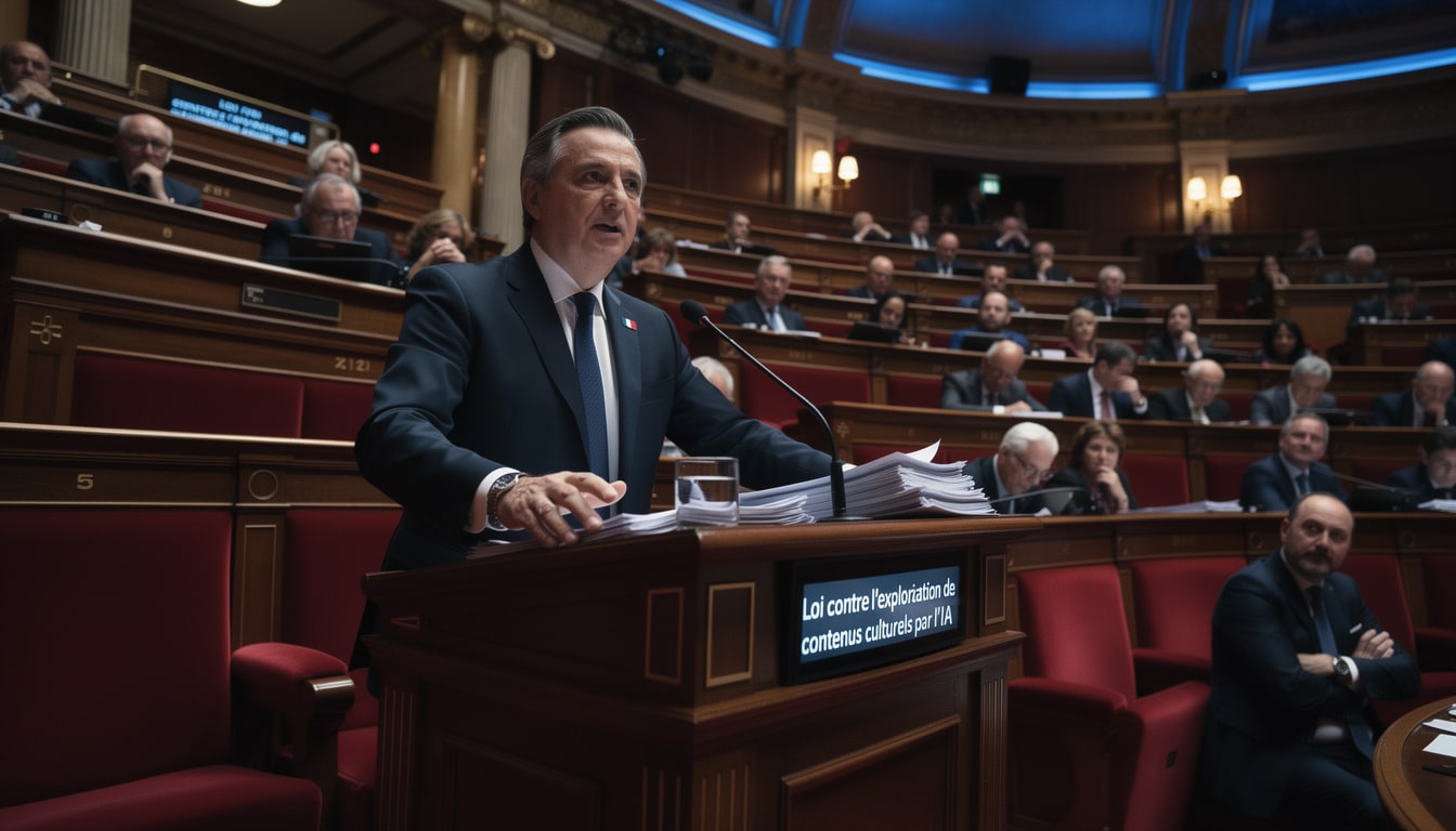 au sénat, une mobilisation s'organise pour lutter contre l'exploitation massive des contenus culturels par l'intelligence artificielle, visant à protéger les créateurs et leurs œuvres.