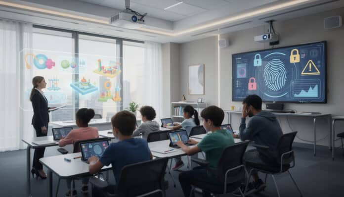 découvrez comment l'intelligence artificielle transforme l'école, entre opportunités d'innovation pédagogique et défis liés à la confidentialité des données des élèves.