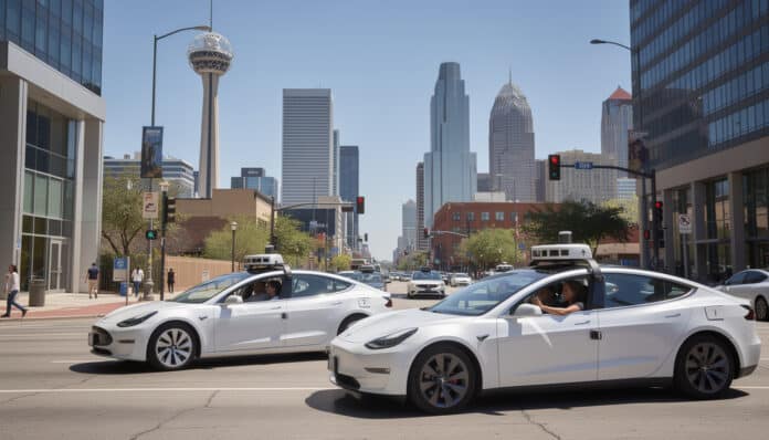 tesla inaugure son service innovant de robotaxis à dallas et houston, offrant une nouvelle expérience de mobilité autonome.