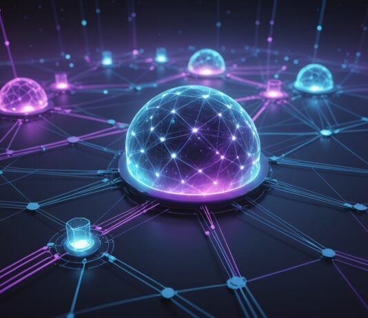 Agents IA en entreprise : AWS ferme Bedrock Agents Classic et mise sur AgentCore Illustration abstraite d'un réseau d'agents IA connectés dans une infrastructure cloud d'entreprise