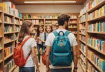 Rentrée scolaire : pourquoi le budget shopping des familles françaises explose Famille française faisant ses achats de rentrée scolaire dans une papeterie lumineuse
