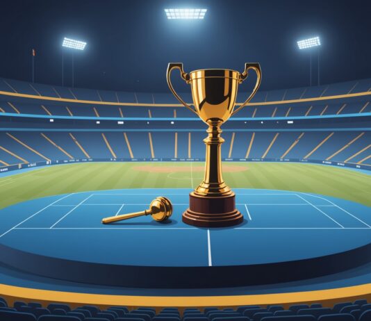 Sport professionnel : ce que change la nouvelle loi sur la gouvernance et le financement Illustration d'un stade sportif associé à des symboles de gouvernance et de régulation juridique