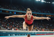 Gymnastique : Elena Colas, 16 ans, devient championne d’Europe à la poutre Jeune gymnaste française en action sur la poutre lors des Championnats d'Europe