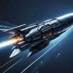 Illustration futuriste d'une intelligence artificielle de codage fusionnant avec une fusée