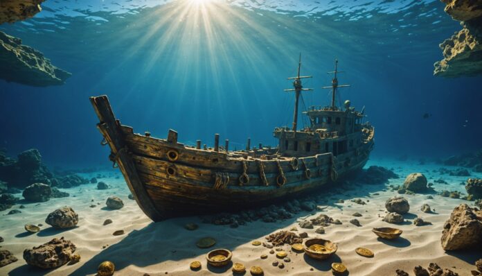 Épave byzantine sous-marine avec trésor d'or au large de la Croatie