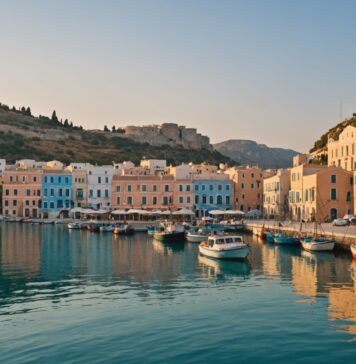 Face à la foule de Mykonos, les voyageurs se tournent vers cette île grecque plus authentique Petit port des Cyclades avec bâtiments néoclassiques colorés, alternative discrète à Mykonos