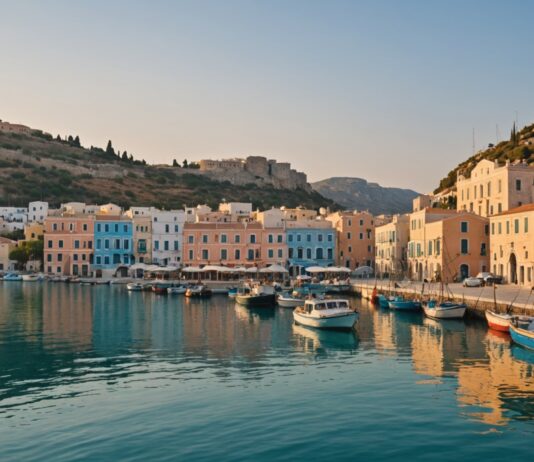 Face à la foule de Mykonos, les voyageurs se tournent vers cette île grecque plus authentique Petit port des Cyclades avec bâtiments néoclassiques colorés, alternative discrète à Mykonos