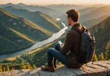 Micro-retraite : pourquoi de plus en plus d’actifs font une pause carrière prolongée Personne profitant d'une micro-retraite, pause carrière prolongée en pleine nature