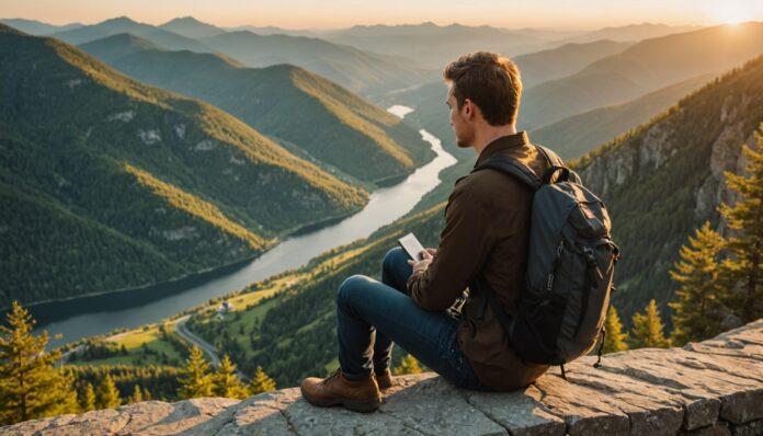 Personne profitant d'une micro-retraite, pause carrière prolongée en pleine nature