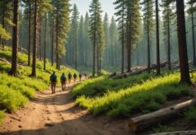 Forêt de Fontainebleau : la réouverture après l’incendie de l’été 2026 Sentier de randonnée dans la forêt de Fontainebleau après l'incendie et la réouverture de 2026