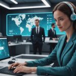 Illustration d'un agent IA assistant les services publics et le service client en France