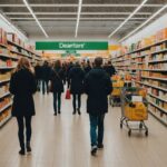 Rayon d'hypermarché fréquenté par des clients en France