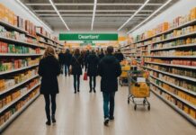 Malgré la crise du pouvoir d’achat, les Français plébiscitent toujours le magasin physique Rayon d'hypermarché fréquenté par des clients en France