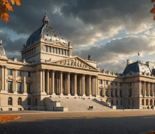 Projet de budget de l’État : un calendrier parlementaire sous tension Façade de l'Assemblée nationale à Paris sous un ciel d'automne
