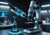 Agents IA : le nouveau standard d’Anthropic promet de connecter les machines physiques en quelques heures Illustration d'un agent IA pilotant un bras robotique et des instruments de laboratoire connectés