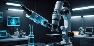 Agents IA : le nouveau standard d’Anthropic promet de connecter les machines physiques en quelques heures Illustration d'un agent IA pilotant un bras robotique et des instruments de laboratoire connectés