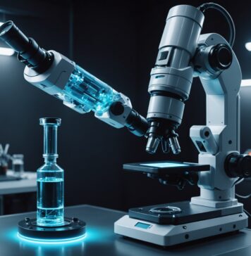 Agents IA : le nouveau standard d’Anthropic promet de connecter les machines physiques en quelques heures Illustration d'un agent IA pilotant un bras robotique et des instruments de laboratoire connectés
