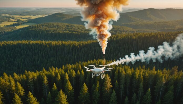 Caméra de surveillance IA installée en forêt pour détecter les départs de feu