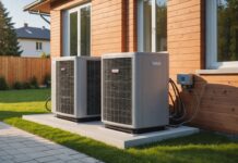 MaPrimeRénov’ par geste : ce qui change pour le chauffage et l’eau chaude Technicien vérifiant une pompe à chaleur lors d'une rénovation énergétique de maison