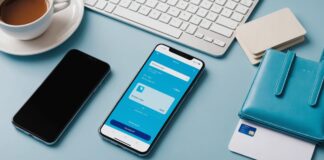 Shopping en ligne : une intelligence artificielle peut désormais payer vos achats en France Smartphone affichant un assistant IA de shopping à côté d'une carte bancaire et de sacs d'achats