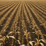 Champ agricole français craquelé par la sécheresse sous une chaleur intense