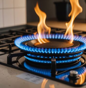 Prix du gaz : pourquoi la facture des ménages continue de grimper Flamme bleue d'une cuisinière à gaz, symbole de la hausse du prix du gaz naturel
