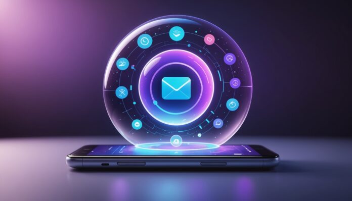 Illustration d'un agent IA personnel Meta Muse interagissant avec un smartphone