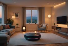 Maison connectée : ce que l’intelligence artificielle change vraiment chez vous Intérieur de maison connectée avec appareils intelligents pilotés par IA