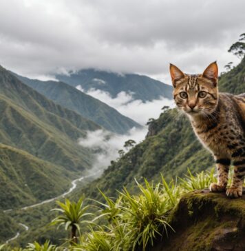 Le tilcayo, un nouveau félin sauvage découvert en Bolivie Petit félin sauvage tacheté tilcayo dans la forêt de montagne bolivienne