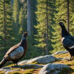 Grand tétras et lagopède alpin dans un paysage de montagne française