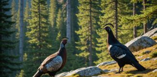 Grand tétras et lagopède alpin : ces deux oiseaux des montagnes désormais protégés par la loi Grand tétras et lagopède alpin dans un paysage de montagne française