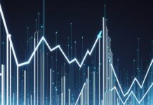 Pourquoi le numérique creuse l’écart de productivité entre la France et les États-Unis Illustration abstraite de l'économie numérique et de la productivité entre la France et les Etats-Unis
