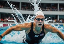 200 m brasse : un nouveau record du monde signé au Japon Nageur en pleine course de 200 m brasse, illustration du record du monde