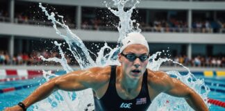200 m brasse : un nouveau record du monde signé au Japon Nageur en pleine course de 200 m brasse, illustration du record du monde