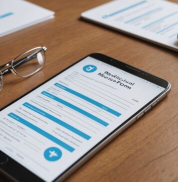 Feuille de soins par photo sur l’appli ameli : la démarche expliquée Smartphone photographiant un document médical pour l'envoyer via l'application ameli