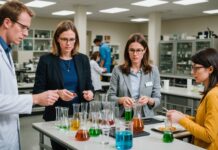 Fête de la Science 2026 : la 35e édition met la recherche à table Visiteurs découvrant des expériences scientifiques lors d'une journée portes ouvertes de la Fête de la Science