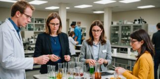 Fête de la Science 2026 : la 35e édition met la recherche à table Visiteurs découvrant des expériences scientifiques lors d'une journée portes ouvertes de la Fête de la Science
